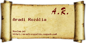 Aradi Rozália névjegykártya